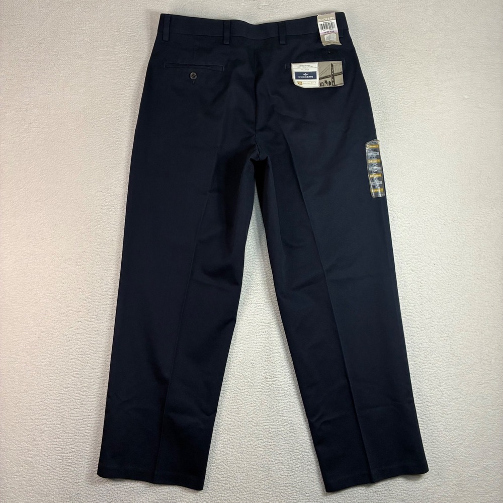 Dockers D3 Classic Chino Pant Men 32x29 Blue Pleated Cotton Stretch Khaki NWT